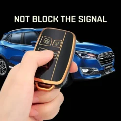 TPU Sleutelhoesje voor Landrover goud A5