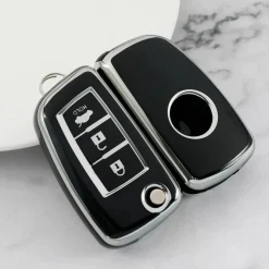 TPU Sleutelhoesje voor Nissan zwart B3B