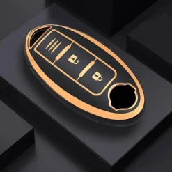 TPU Sleutelhoesje voor Nissan goud A3C