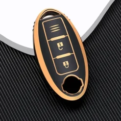 TPU Sleutelhoesje voor Nissan goud A3C