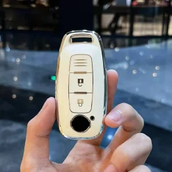 TPU Sleutelhoesje voor Nissan wit D2