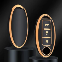 TPU Sleutelhoesje voor Nissan goud A3B