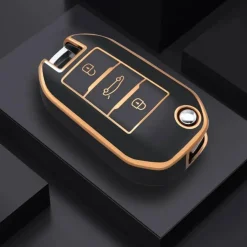 TPU Sleutelhoesje voor Peugeot goud A3