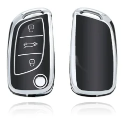 TPU Sleutelhoesje voor Peugeot zwart C3