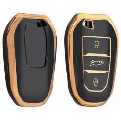 TPU Sleutelhoesje voor Peugeot goud B3