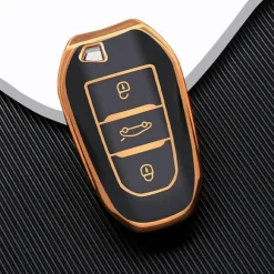 TPU Sleutelhoesje voor Peugeot goud B3
