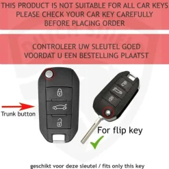 TPU Sleutelhoesje voor Peugeot zwart A3