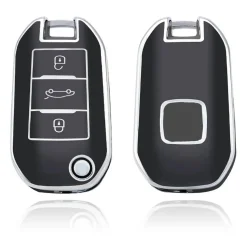 TPU Sleutelhoesje voor Peugeot zwart A3