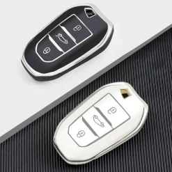 TPU Sleutelhoesje voor Peugeot zwart B3