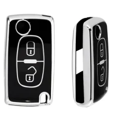 TPU Sleutelhoesje voor Peugeot zwart D2