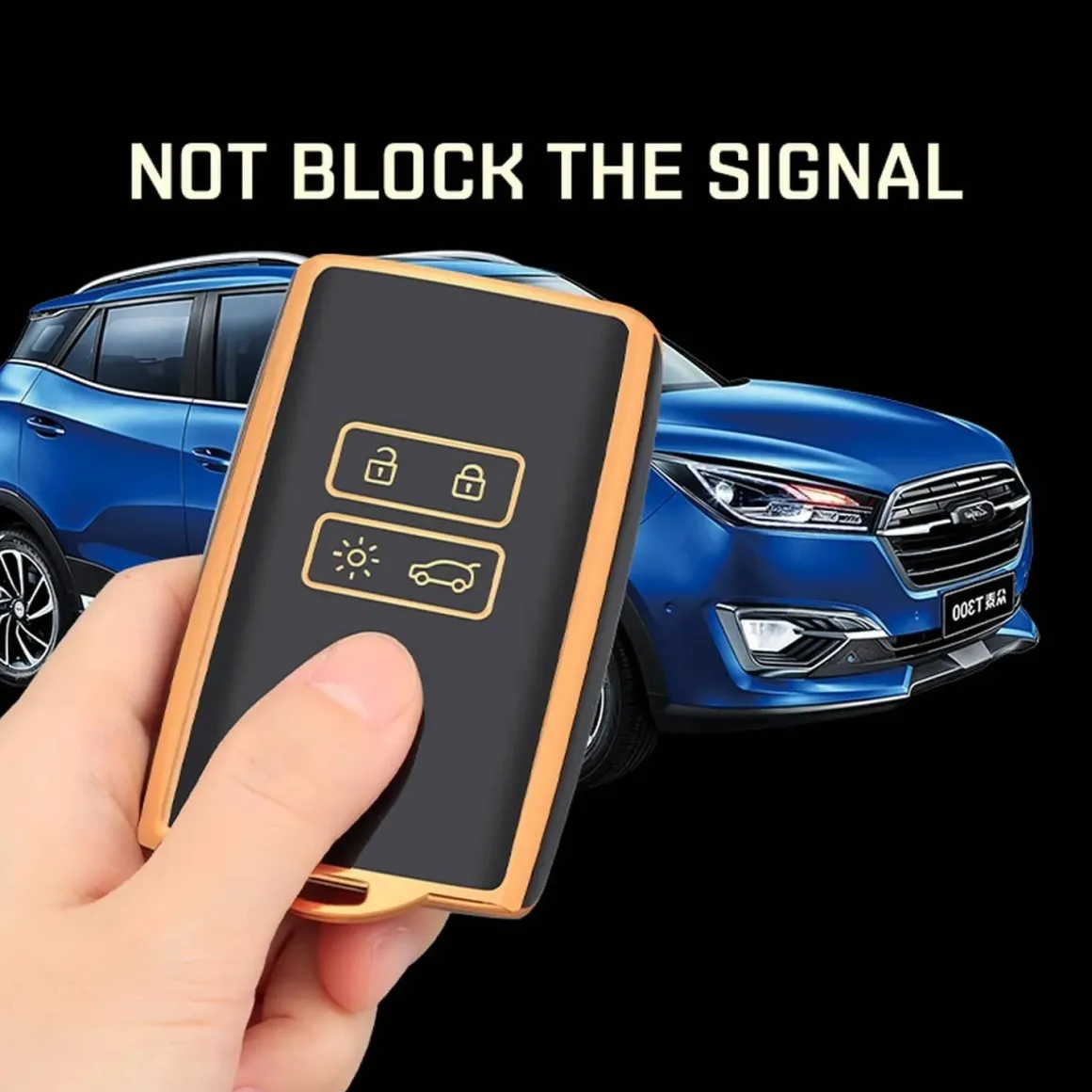 TPU Sleutelhoesje voor Renault goud A4