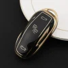 TPU Sleutelhoesje voor Tesla Model 3-Y-S goud