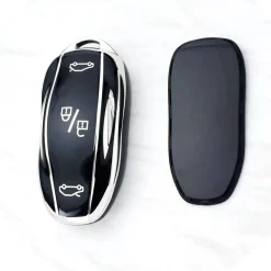 TPU Sleutelhoesje voor Tesla Model 3-Y-S zwart