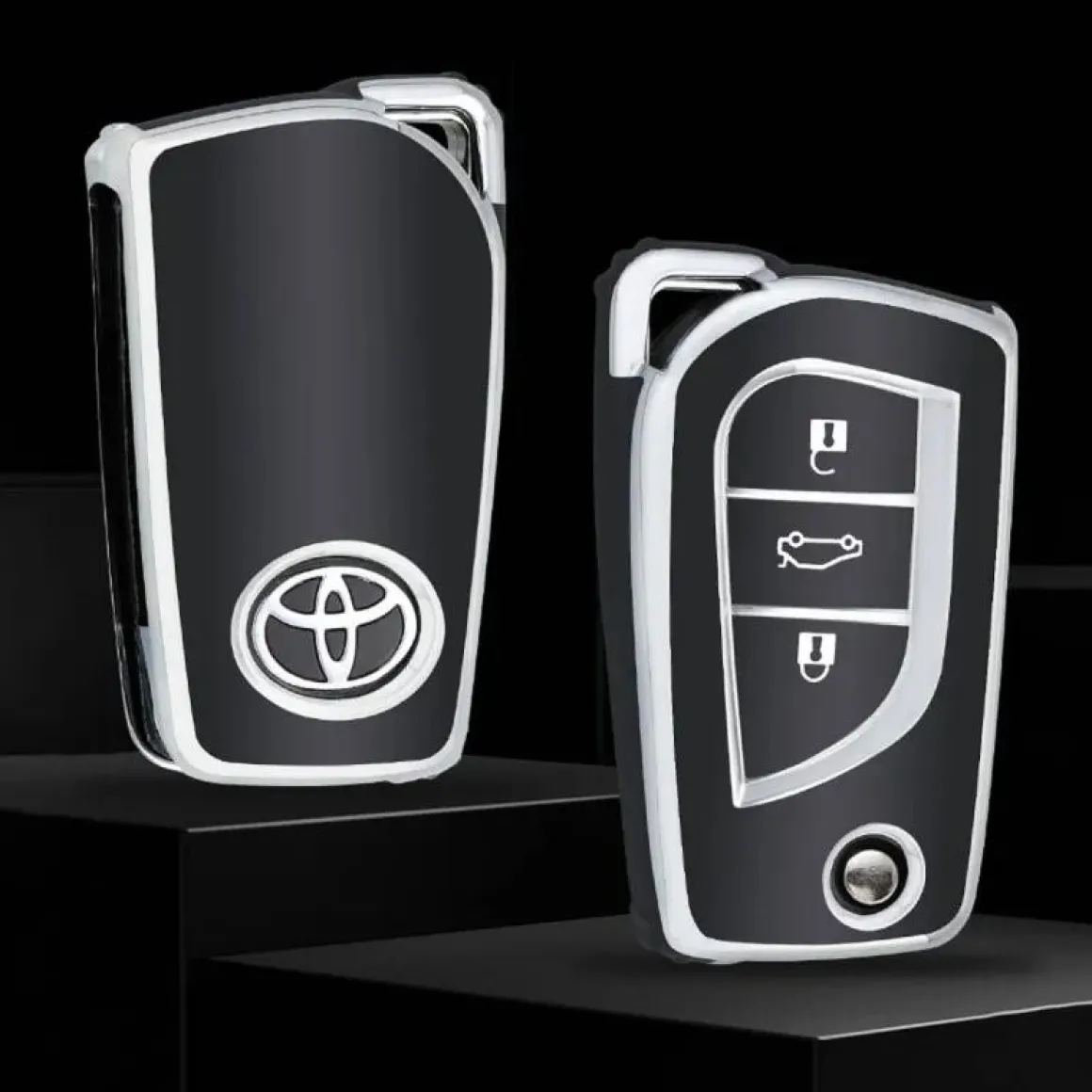 TPU Sleutelhoesje voor Toyota zwart C3
