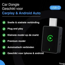 USB-C 2-in-1 CarPlay & Android Auto Dongle