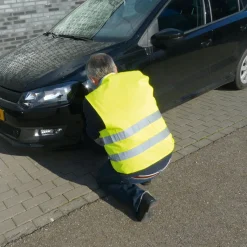 Veiligheidsvest geel met reflecterende strepen