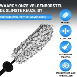 Velgenborstel + Banden Borstel - Slijtvaste Haren