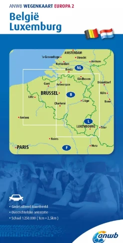 Wegenkaart België en Luxemburg