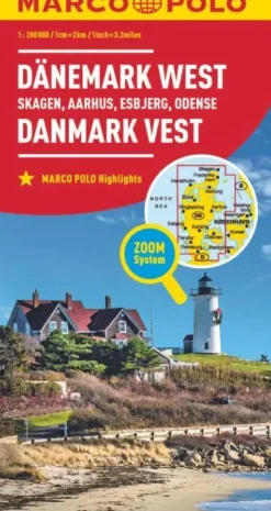 wegenkaart Denemarken west