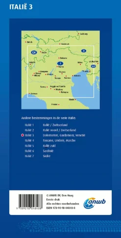 Wegenkaart Dolomieten, Gardameer, Venetie