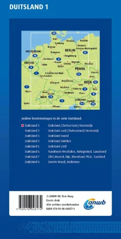 Wegenkaart Duitsland, Zwitserland en Oostenrijk
