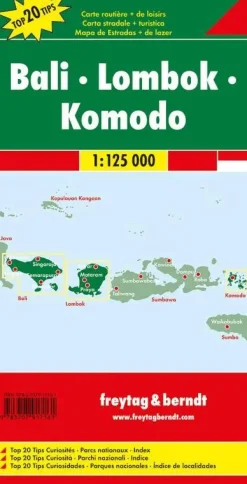 Wegenkaart F&B Bali, Lombok, Komodo