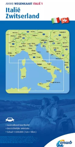 Wegenkaart Italie en Zwitserland