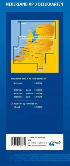 wegenkaart Nederland - Set noord, midden, zuid