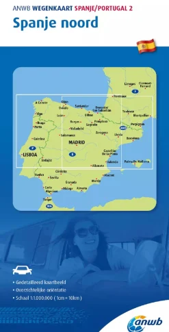 Wegenkaart Spanje Noord