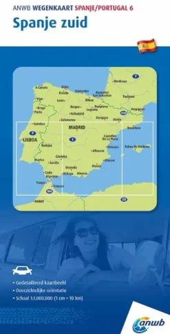 Wegenkaart Spanje Zuid