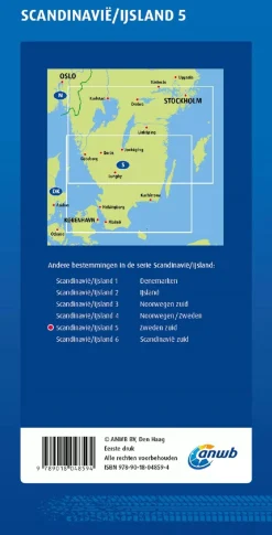 Wegenkaart Zweden-Zuid