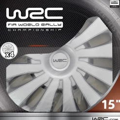 Wieldoppen Sepang 15" - zilver 4 stuks