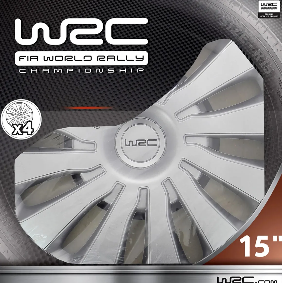 Wieldoppen Sepang 15" - zilver 4 stuks
