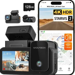 X5 Touch 3CH 4K Wifi GPS 128gb dashcam