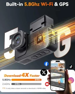 X5 Touch 3CH 4K Wifi GPS 128gb dashcam